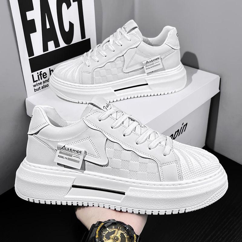 Pantofi de vară pentru bărbați noi respirabili pantofi albi mici pantofi sport cu platformă versatili pentru bărbați pantofi casual cu vârf în formă de scoică bărbați