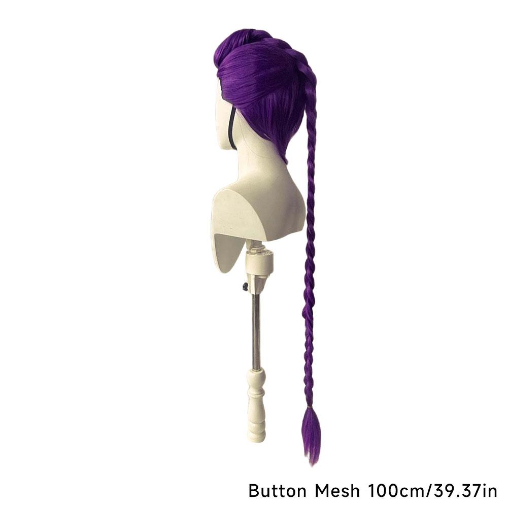Cosplay Wig Hunters Cosplay Women Cosplay Long Hair Nails Wigs Wig Full Head Cover With Purple Long Hair Fried Dough Twists