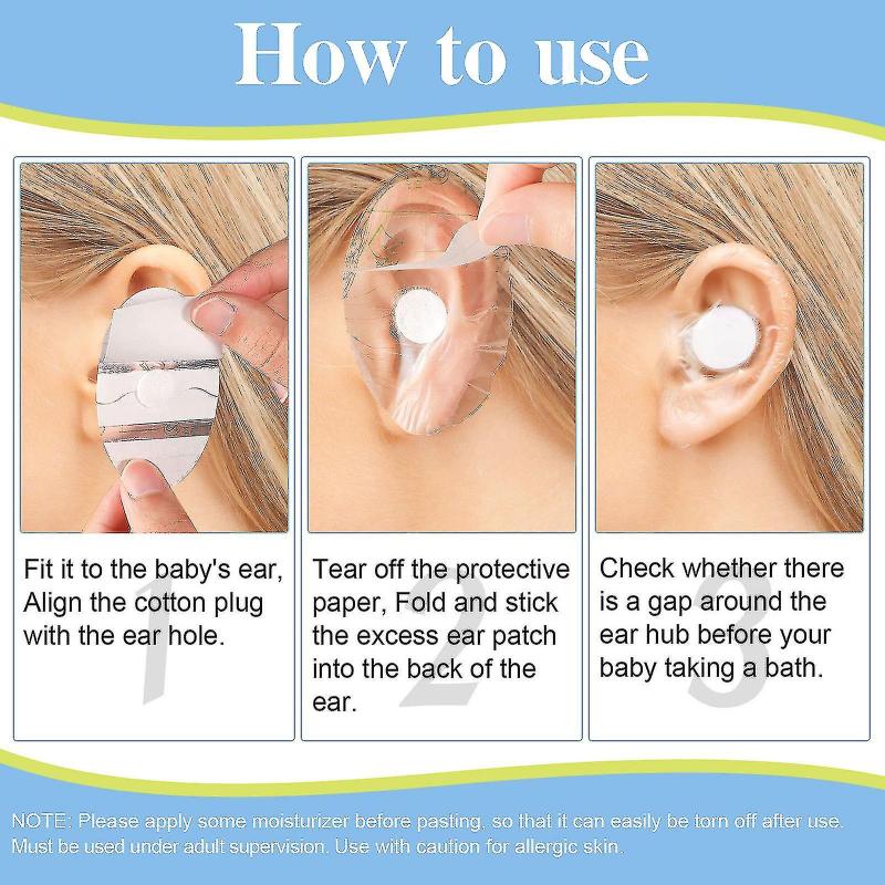 Baby Waterproof Ear Stickers Ear Covers For Swimming Shower Ear Protectors With Ear Plugs For Kids Newborn Disposable Ear Covers