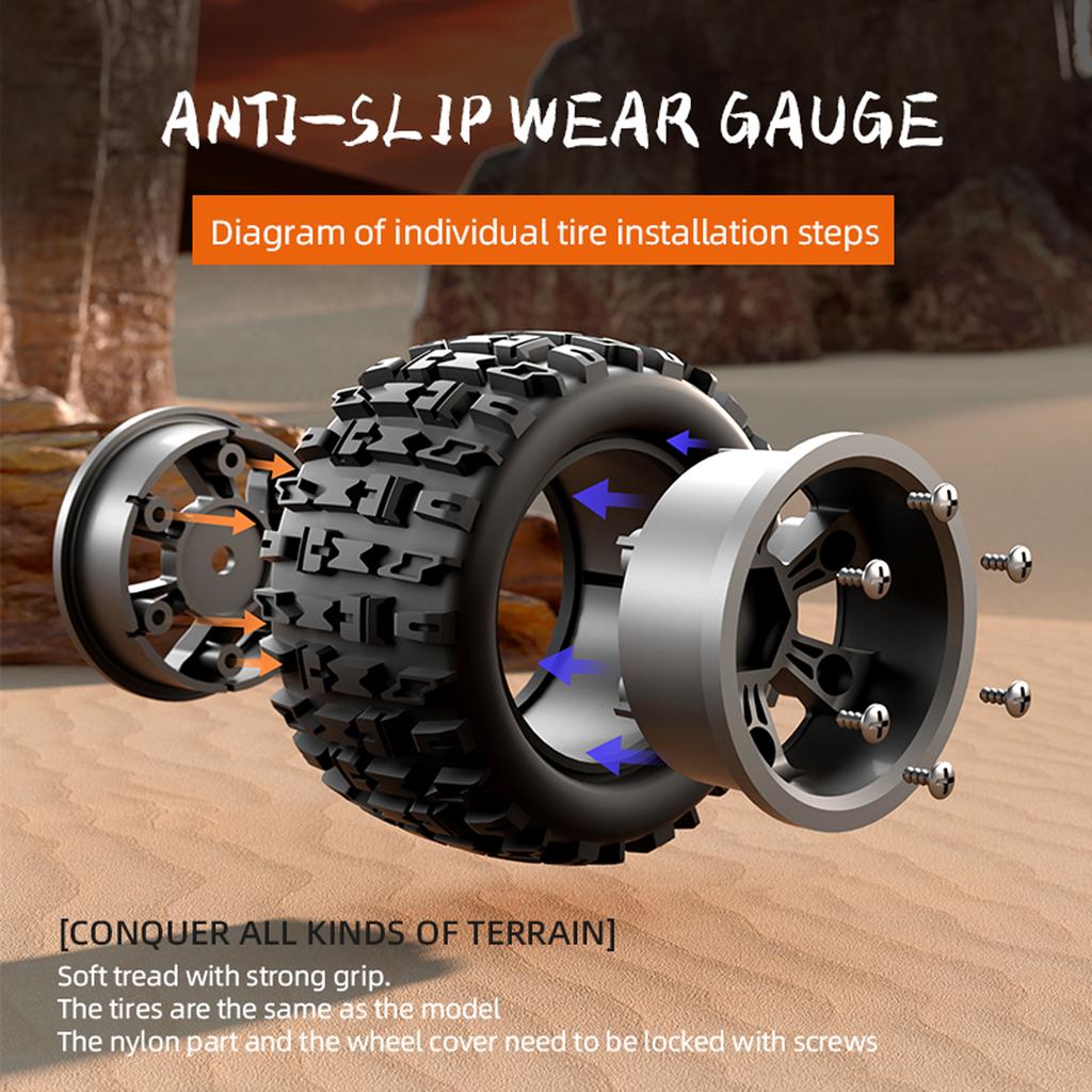 Remote Control Car for Kids, 2.4GHz 4WD All Terrain High Speed Off Road Vehicle with LED Lights,