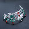 1 Stück Weihnachten Thema Vintage Haarkrone Edelsteine Filigranes Blumendesign Perfekt für Feiertagspartys Hochzeiten Cosplay Eleganz
