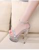 Sequins Transparent Platform Shoes Women Sandals High Heels Sexy Summer Wedding Pole Dance Stripper Club Party Female Sandalias