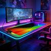 LED Lighting RGB Mouse Pad E-sports Game Keyboard Pad Table Mats Rainbow Wavy Lines Pc Accessories Deskmat Mousepad Gamer Anime