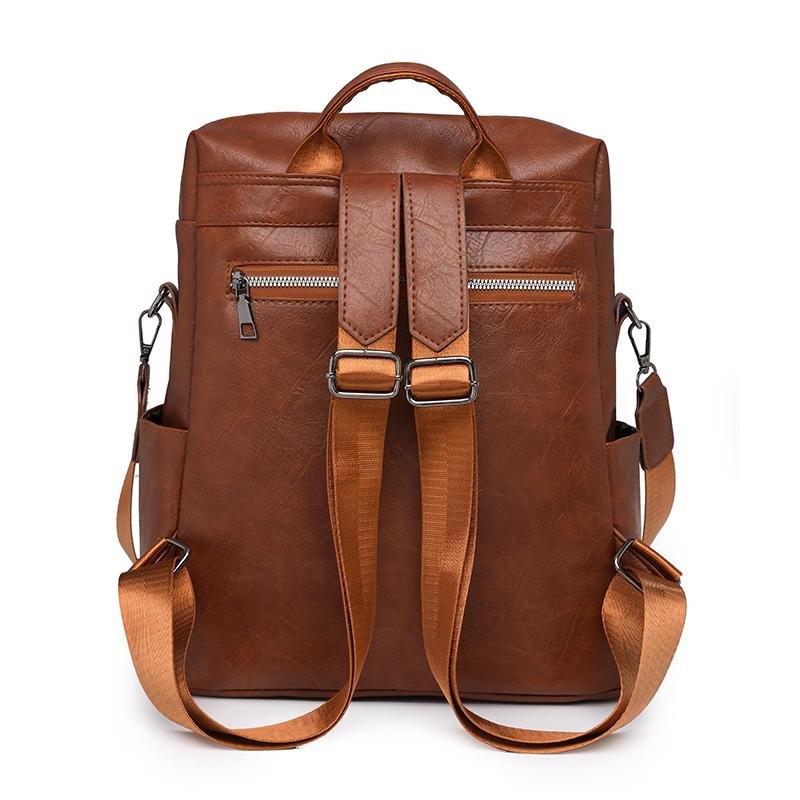 Large Capacity Women's Backpack Travel PU Backpack Student Schoolbag