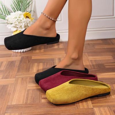 Γυναικεία Mules με Πλατύ Φάρδος και Τετράγωνη Δάχτυλα, Χαμηλό Τακούνι και Κλειστά Δάχτυλα, Κορεάτικες Φθινοπωρινές Φλατ Μπότες για Γυναίκες