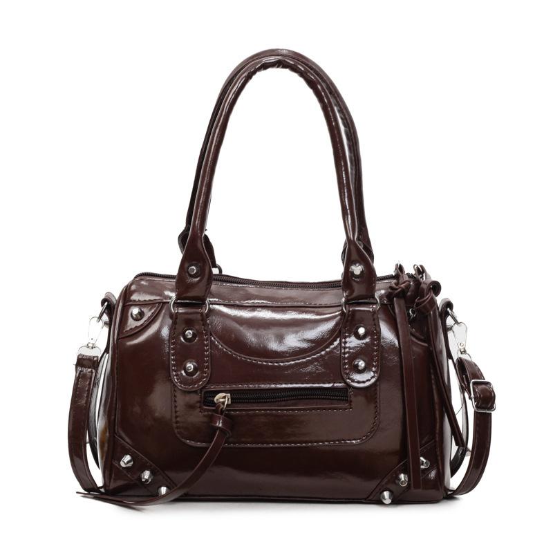 2025 autumn and winter retro new high-end single shoulder crossbody rivet Boston pillow bag handbag