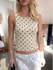 Ärmelloses, figurbetontes Top mit Polka-Dot-Muster für Damen – Sommermode 2026