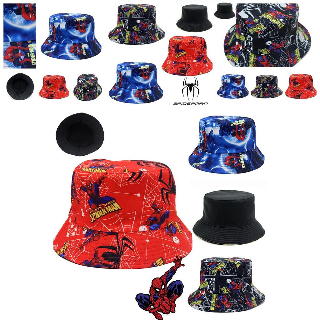 European And American Spider-man Cartoon Printed Cotton Fisherman Hat Sun Hat