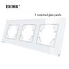 EIOMR EU Standard Wall Power Sockets White Crystal Glass Panel 16A Usb TV RJ45 Wall Switch Usb Outlets Module DIY for Round Box