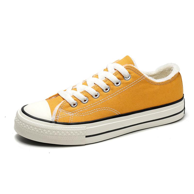 Men's Shoes Velvet Canvas Shoes Men's Autumn and Winter New Versatile Warm Two Cotton Shoes Men's Casual Board Shoes