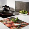 Durable and Stylish Glass Boards with Tomato Pattern on Wood 2x40x52 cm