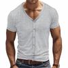 Imitation Mazhujun Sommer Herren Lässig Atmungsaktiv Knopf V-Ausschnitt Strickjacke Kurzarm Komfort T-Shirt