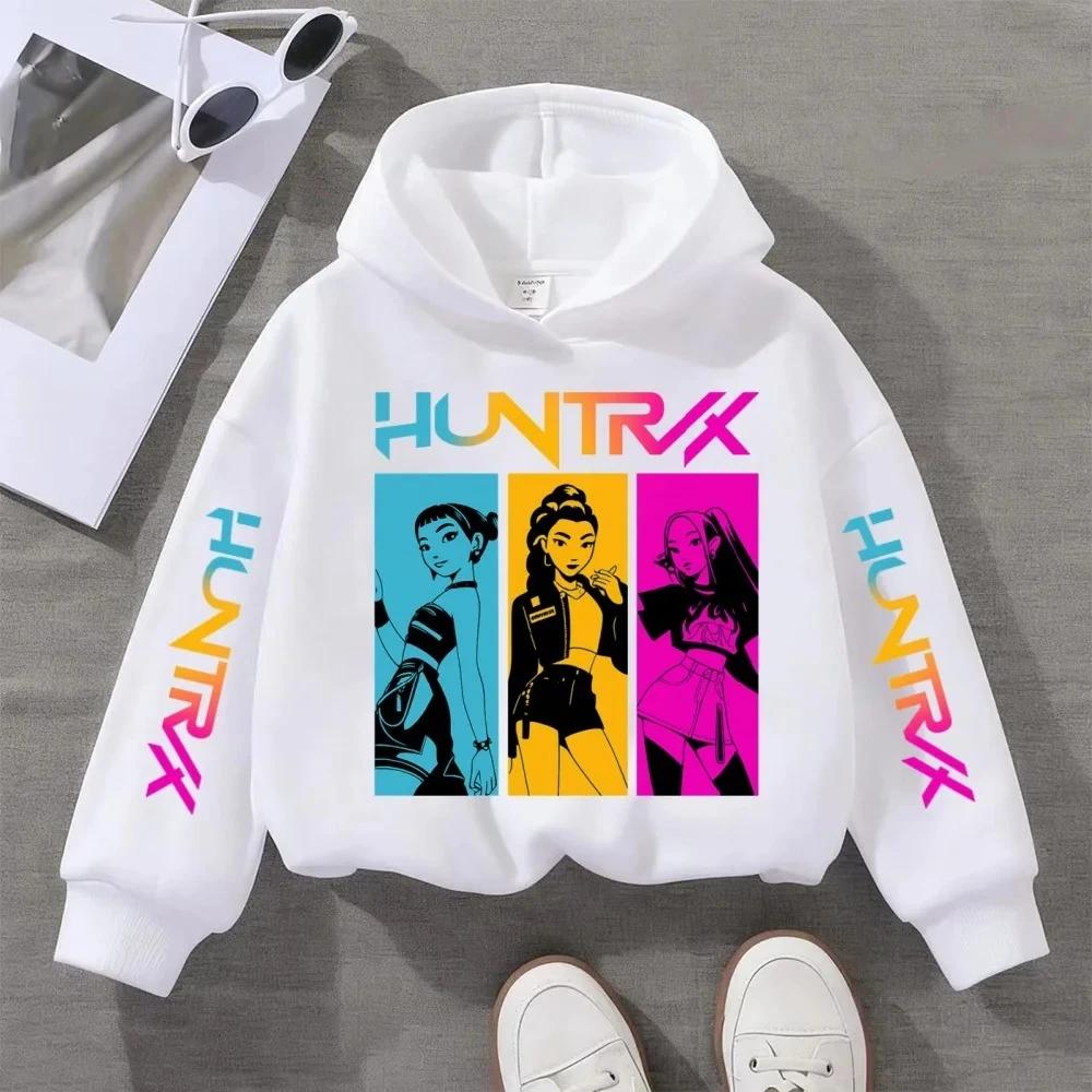 KPOP Devil Hunter New Children Hooded Sweatshirt Boy Girl Autumn Winter Daily Outdoor Vacation Casual Loose Warm Soft Sportswear