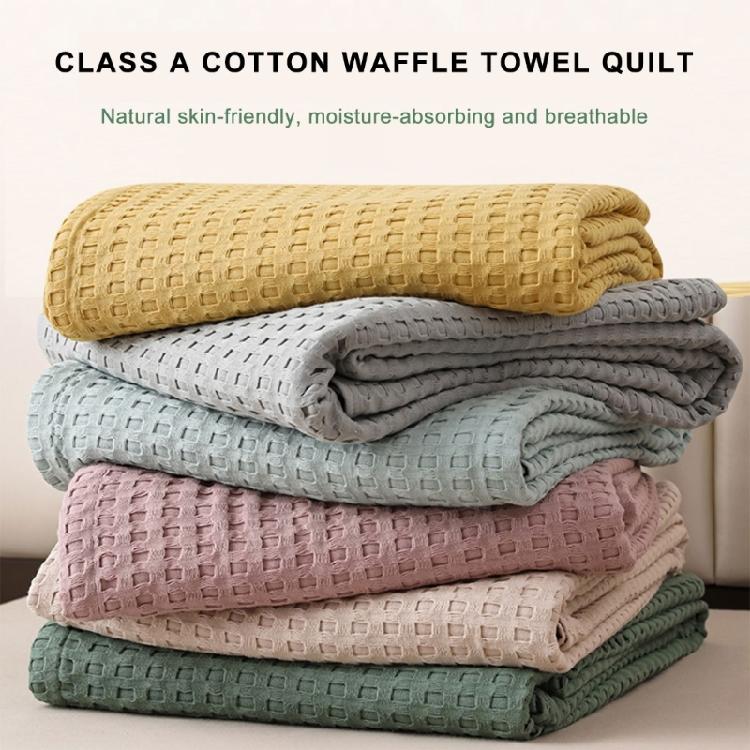 Breathable Waffles Cotton Throw, Soft and Light, Cooling Cotton Waffles for Summer Nights,150x200cm,Cool Blanket