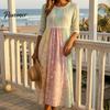 Fashionable Vacation Dresses for Ladies Long Sleeve Floral Dress, Women Cottagecore Waist Cinching Casual Autumn with Sleeves Midi Dress Street Party