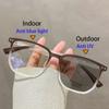 Fashion Photochromic Myopia Glasses Men Women Square Anti Blue Light Finished Prescription Eyewear Ultralights Retro Glasses