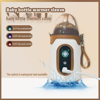 Portable USB Baby Bottle Warmer - Constant Temperature Milk Insulation Cover for Home & Outdoor Use