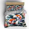 Koi Fish Artistic Decor Set Soft Comfortable Duvet Cover Bedding Set Included 1*Duvet Cover & 2*Pillowcases Gift