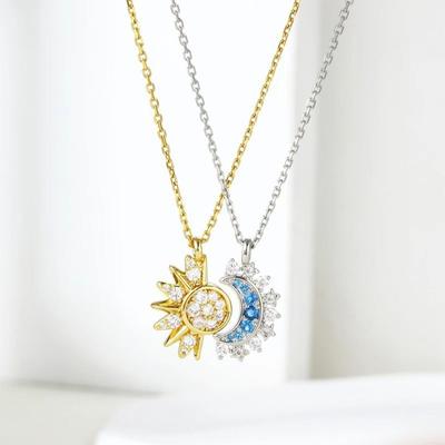 Magnetische Halskette mit Sonnenschein und Mondlicht, passende Halsketten für Paare, passender Schmuck