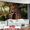 Immersive Fantasy Library Mural Wallpaper Wall Art Tree Bookshelf Forest Reading Room Decor Print Poster Home Accent
