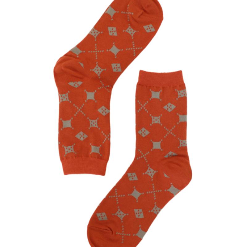 

UNALLOYED ARGYLE PATTERN SOCKS / ORANGE FREE