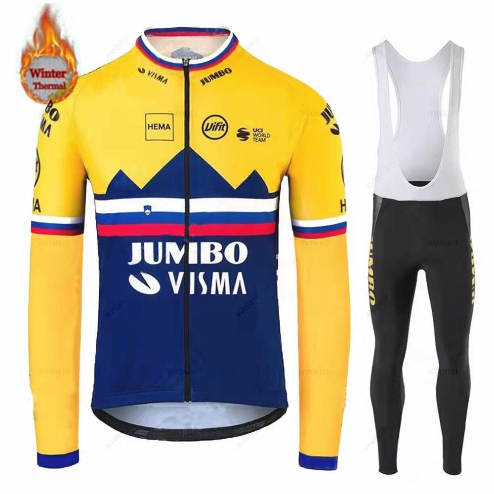 Long Sleeve Winter Men's Outdoor Racing Suit Windproof 2026 Warm Cycling Suit Set Fleece Bicycle Clothing
