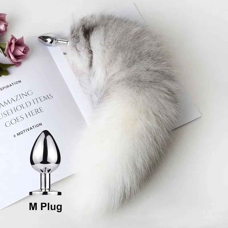 Anal Plug with Real Fox Tail for Woman Separable Cosplay Butt Plug Anal Adult Products Masturbator Man Female Couples Sex Toys