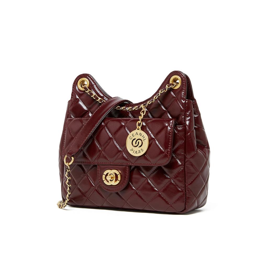 Bolsa Feminina Nova Couro Macio Losango Corrente Bolsa de Axila High-end Bolsa Stray Bolsa de Ombro Mensageiro