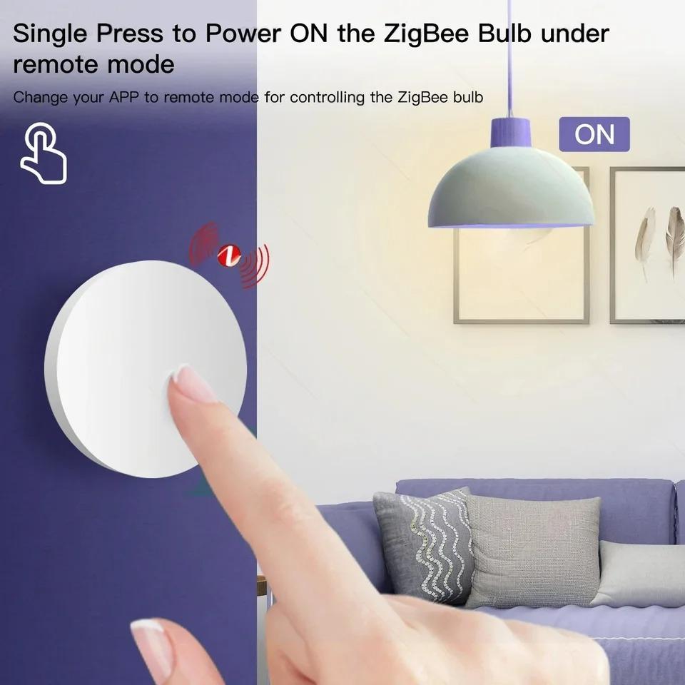 Zigbee Tuya Smart Push Button Intelligent Linkage Smart Switch Battery Powered Automation Work With Smart Life Zigbee Devices