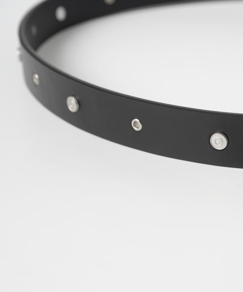 MILLO ARCHIVE Studded Eyelet Leather Belt [Black]