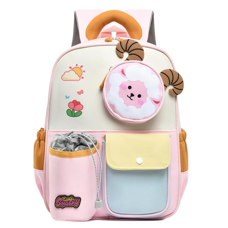 School bag new children's preschool love cartoon bag first grade children double shoulder back
