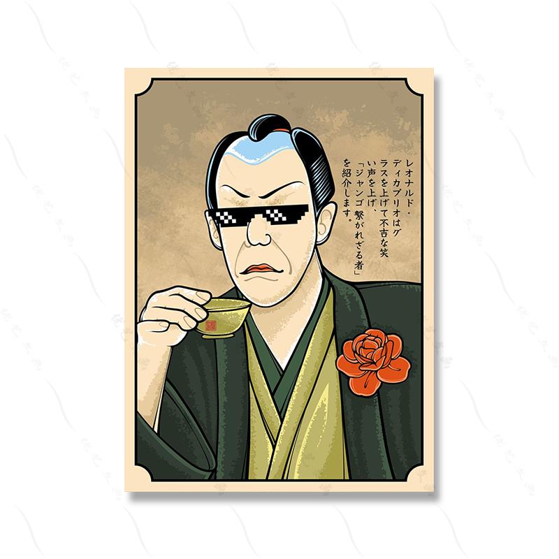 Kreskówkowa Figurka Głowa Rzeźba Rysunek Olejny Sztuka Plakat Druk Japonia Wojownik Zabawny Obraz na Płótnie Pokój Dom Ściana Dekoracja Fani Koszykówki