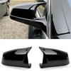 Tampas de Buzina Estilo M Tampa Lateral Preta para Espelho Retrovisor para BMW Série 5 6 7 F01 F02 F03 F04 F06 F07 F11 F12 F13 (Preto brilhante)