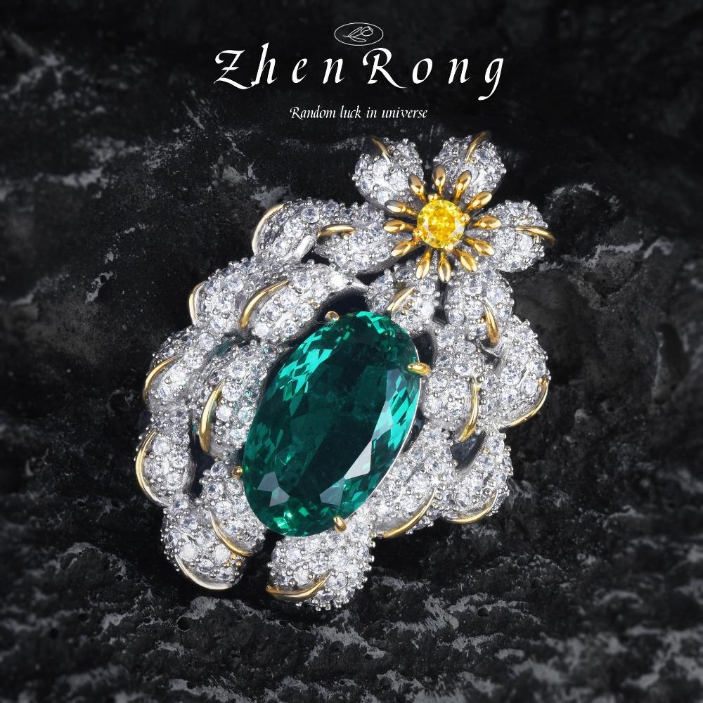 Exquisite Italian Vintage Pigeon Blood Ruby Necklace Brooch Two Way Design Aquamarine Emerald Gemstone Jewelry