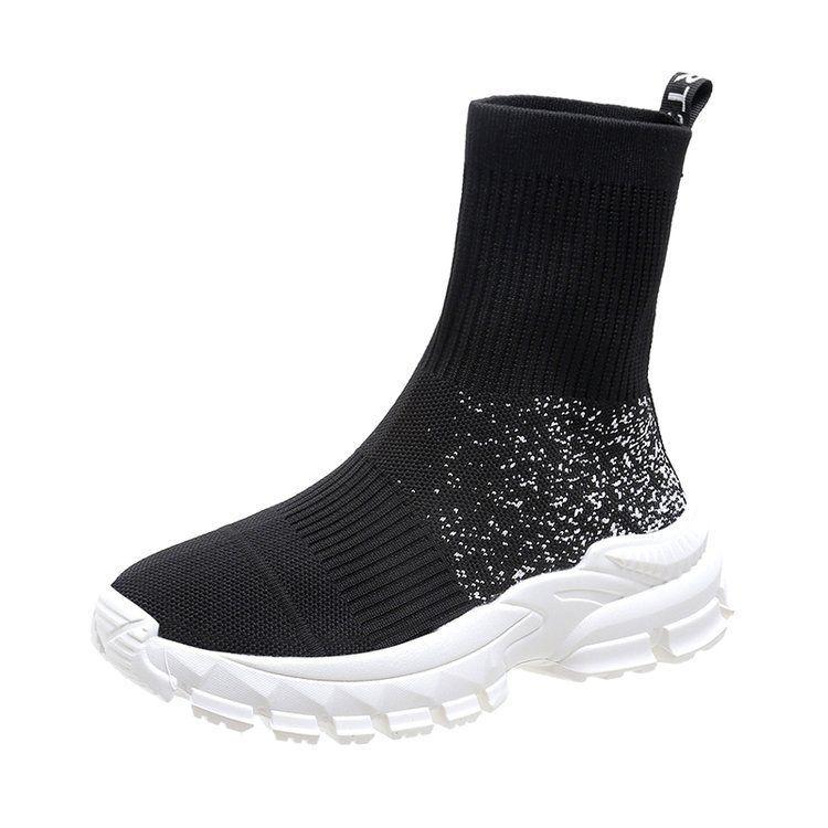 Women's Trendy High-Top Sock Boots - Versatile Casual Sports Fashion for 2025 Spring & Autumn.
