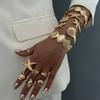 Fashion Style Metal Starfish Scallop Shell Bracelet, Design Sense Geometric Opening Bracelet Set Women