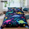 Cute Cartoon Dinosaur Print Polyester Bedding Sets Child Kids Covers Boys Bed Linen Set For Teens King Size Bedding Set