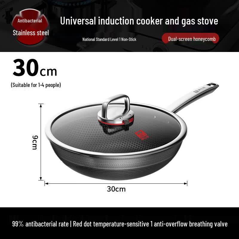 Kumbach 30cm Non-Stick Honeycomb Stir-Fry Pan