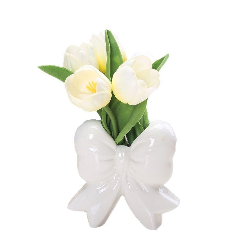 Cute Bow - Shaped Ceramic Vase, Nordic Ins Style Home Decor Flower Arrangement Ornament