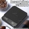 Кофейные весы с таймером/Кабель для зарядки Type-C/С противоскользящим ковриком, черные