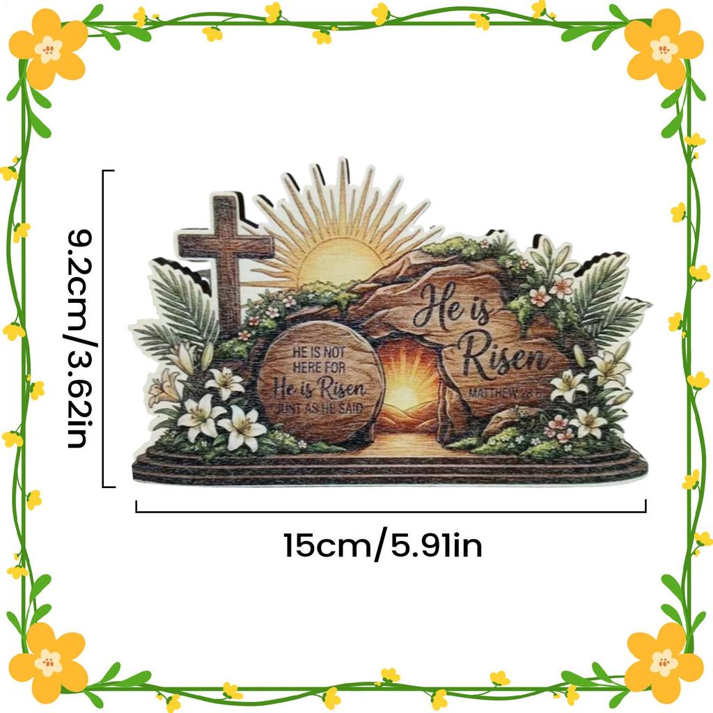 Easter Home Decor Wooden Religious Table Centerpieces Table Ornaments Church Home Decor for Home Living Room Bedroom Office