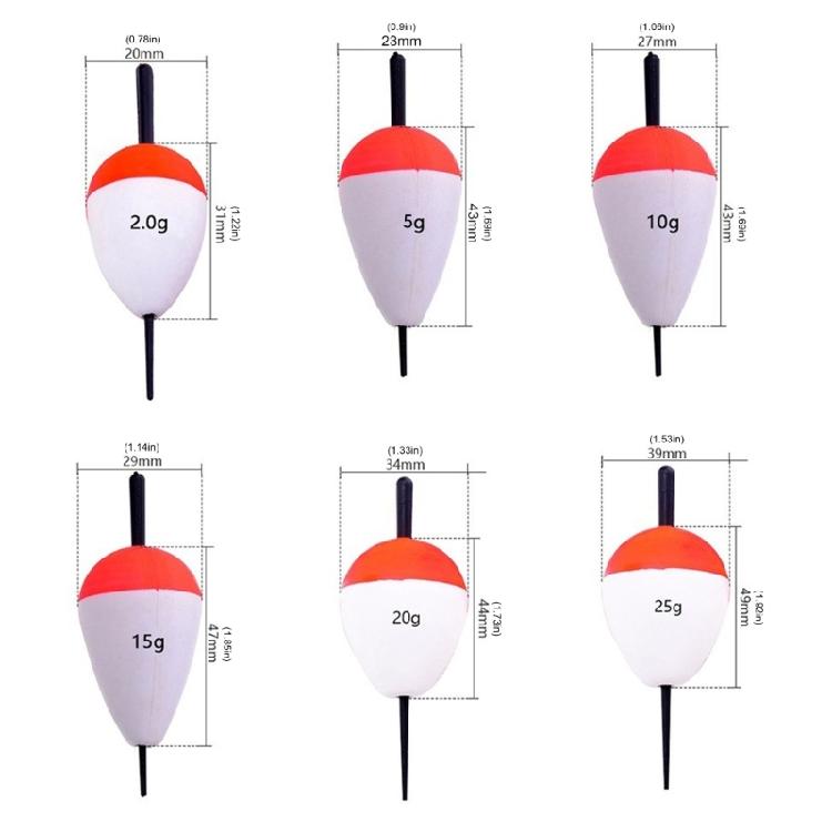 10Pcs Foam Fishing Float Bobber Sea Rock Fishing Striking Float Hard Foam Float Red And White Foam Sea Fishing Bobber