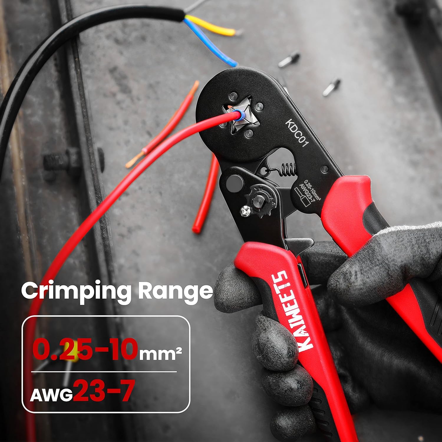 KAIWEETS Ferrule Crimping Tool Kit, AWG 23-7 Self-adjustable Wire Ferrule Crimper Plier Set with 1200pcs Wire Terminals Crimping Connectors Wire Ends