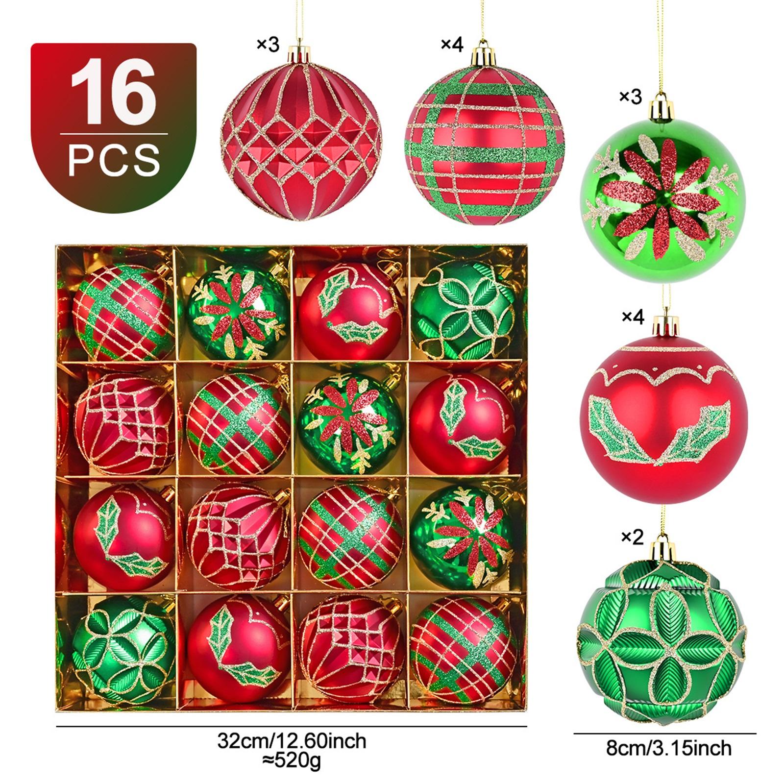 

Набор декоративных подвесок в виде гальванизированных елочных шаров особой формы 16 шт., Подвески для создания рождественской атмосферы, Подарочная коробка One Size