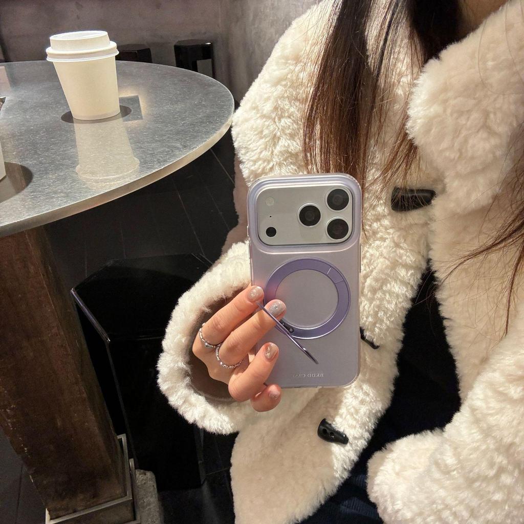 360° Magnetic Pivot Stand for iPhone 17/16 Pro Max/15/14 Case, Purple