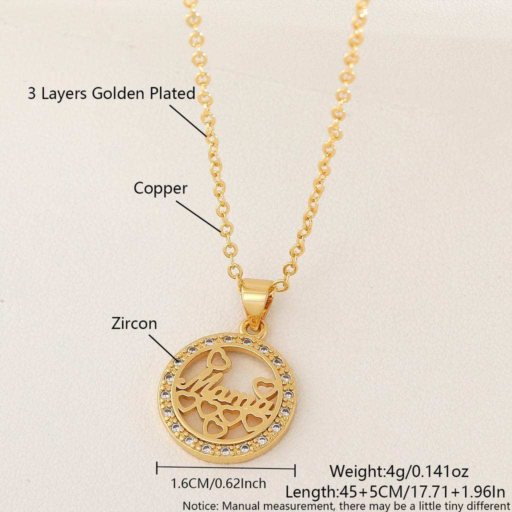 Shell Heart-shaped Peach-Flower Moon Flower Hollow Engraved Zircon Necklace