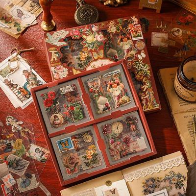 Adesivi Scatola Regalo Retrò: Adesivi creativi fai da te per diario PET per bambini