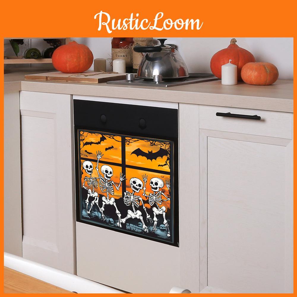 Halloween Setting Sun Skull Bat Celebrations Glass Cabinets Home Stickers Decor