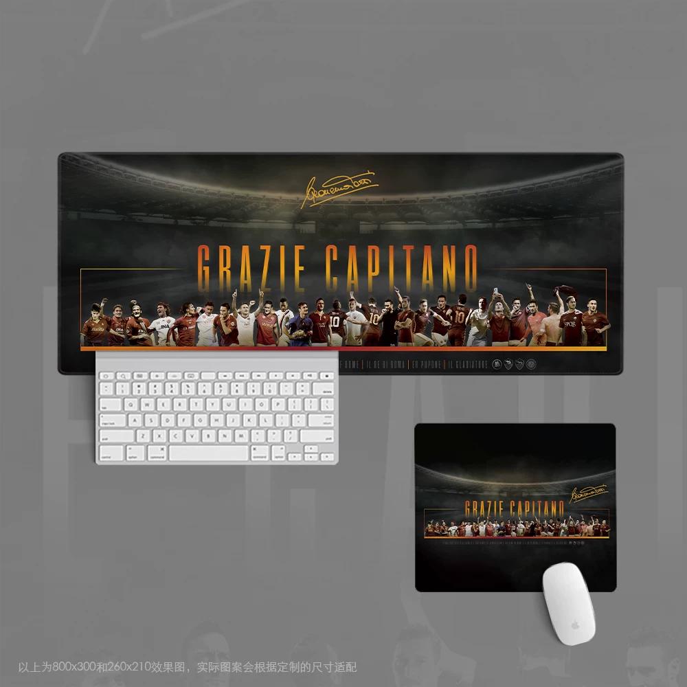 New Creative Extra Large Leather Non-slip Stain Resistant Mouse Pad Office Keyboard Table Football Fan Supplies Student Gift Roma Totti Periphery