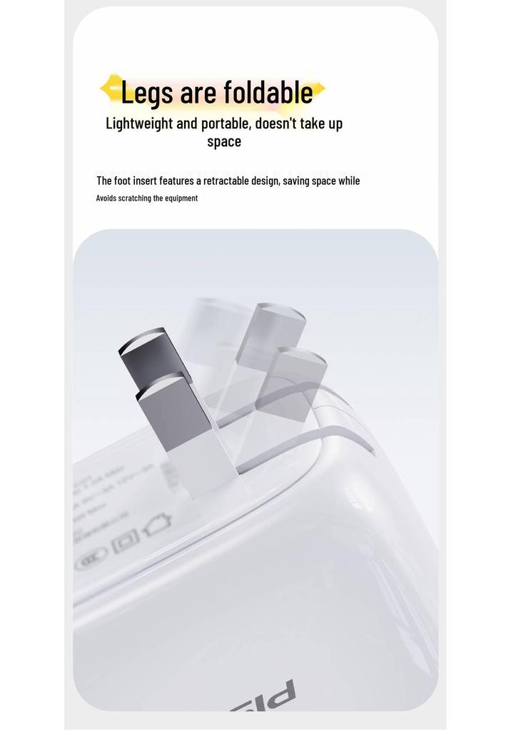 PISEN 45W GaN Charger with Retractable Cable for 17Proma Phone and Computer